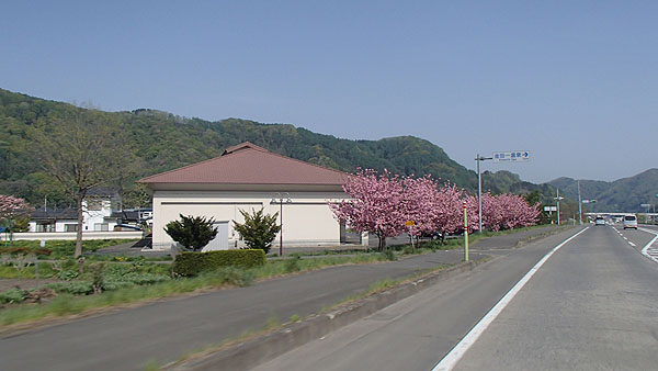 金田一温泉付近の国道４号線